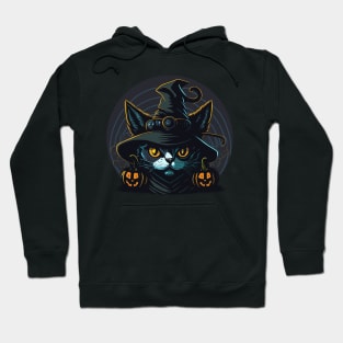 Scary Black Cat Witch Hoodie